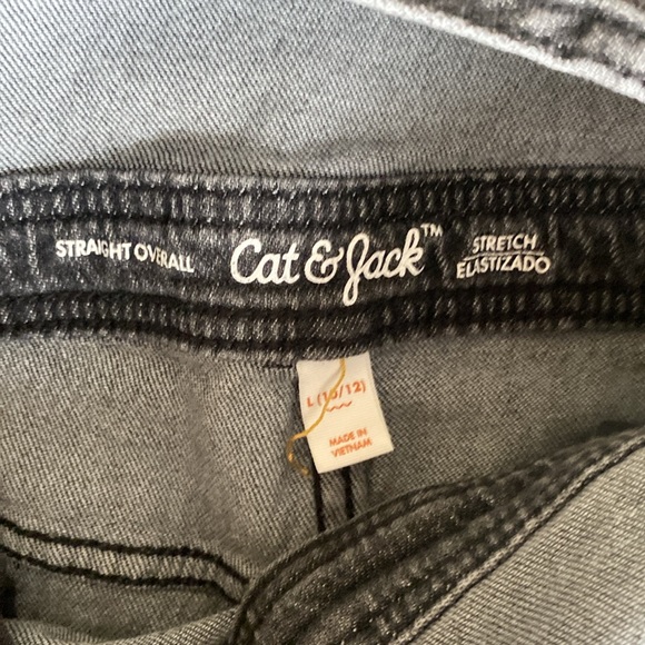 Cat & Jack Girls jeans strech Overalls size 10-12 - Picture 3 of 5